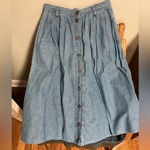 Vintage Dockers Button Up Denim Midi Skirt